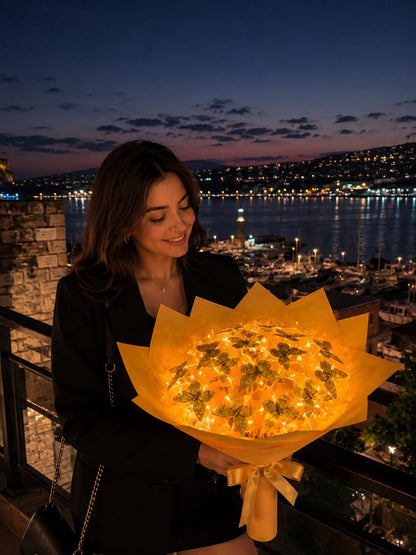 Işıltılı Kelebek Buketi – LED’li Özel Tasarım