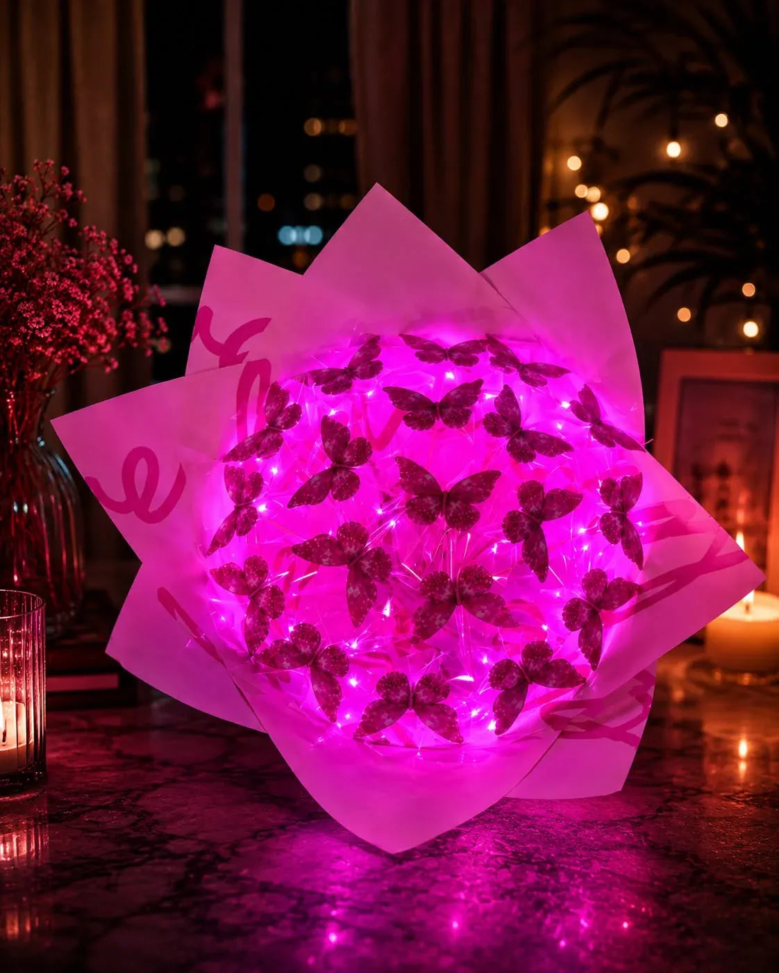 İmerosGifts Işıltılı Kelebek Buketi